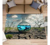 Alfombra de pasillo con botella de vidrio, 70 x 120 cm, ecológica, para cocina, pasillo de tierra seca, alfombra antideslizante para guardería, dormitorio infantil, mesita de noche