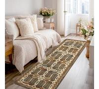 Alfombra de pasillo con diseño de botas, flores rústicas occidentales, cactus, ninguno marrón, antideslizante, para interiores, no se desprende, para cocina, entrada, baño, decoración de puerta, 2 x 8