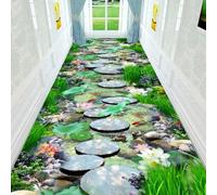 Alfombra De Pasillo, con Motivos Naturales, Antideslizante En 3D, Alfombras De Cocina, Lavable, Moqueta De Pelo Corto(Pattern D,80x180cm)