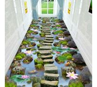 Alfombra De Pasillo, con Motivos Naturales, Antideslizante En 3D, Alfombras De Cocina, Lavable, Moqueta De Pelo Corto(Pattern A,80x200cm)