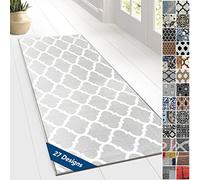 Alfombra de Pasillo con patrón - Alfombra Corredor para Cocina, Pasillo y Sala de Estar - Ornamento Vintage Oriental (80 x 500 cm), Color Azul Marino