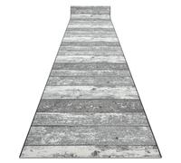 Alfombra de pasillo con refuerzo de goma 57 cm Madera tablero gris 57x780 cm