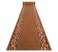 Alfombra de pasillo con refuerzo de goma BOMBAY beige oscuro 67cm 67x960 cm