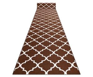 Alfombra de pasillo con refuerzo de goma Enrejado Trébol marroquí marrón Trellis 110 cm 30351 110x200 cm