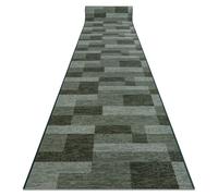 Alfombra de pasillo con refuerzo de goma ICONA verde 120cm 120x350 cm