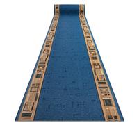 Alfombra de pasillo con refuerzo de goma JENA azul 67cm 67x990 cm