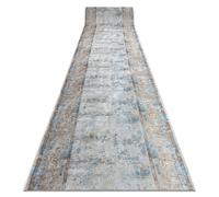 Alfombra de pasillo con refuerzo de goma LOTUS BORDERO 95111 gris / beige lavable 80cm 80x1200 cm