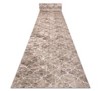 Alfombra de pasillo con refuerzo de goma LOTUS CLOVER 60920 Trébol jaspeado beige lavable 60 cm 60x140 cm