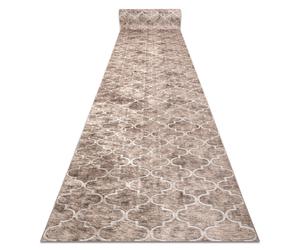 Alfombra de pasillo con refuerzo de goma LOTUS CLOVER 60920 Trébol jaspeado beige lavable 60 cm 60x140 cm