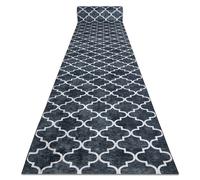 Alfombra de pasillo con refuerzo de goma LOTUS CLOVER 60924 Trébol jaspeado negro lavable 60 cm 60x140 cm