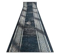 Alfombra de pasillo con refuerzo de goma LOTUS GRECCO 23593 grafito / gris lavable 100cm 100x820 cm