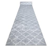 Alfombra de pasillo con refuerzo de goma LOTUS KONICZYNA 60921 Trébol jaspeado gris lavable 120 cm 120x300 cm