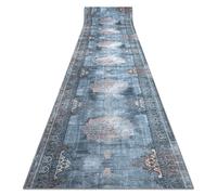 Alfombra de pasillo con refuerzo de goma LOTUS ROSETTE 47050 gris lavable 80cm 80x400 cm