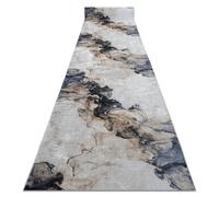 Alfombra de pasillo con refuerzo de goma LOTUS SHADOWS 37550 Abstracción beige / gris lavable 120cm 120x300 cm