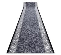 Alfombra de pasillo con refuerzo de goma ROMANTIC Ornamento antideslizante gris 100cm 100x500 cm