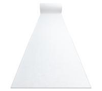 Alfombra de pasillo con refuerzo de goma RUMBA 1950 Boda un solo color blanco 70cm 70x140 cm