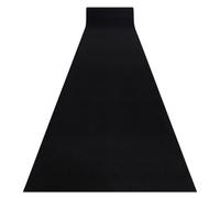 Alfombra de pasillo con refuerzo de goma RUMBA un solo color negro 100 cm 100x1350 cm