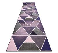 Alfombra de pasillo con refuerzo de goma TRIANGULOS violet 110 cm 110x260 cm