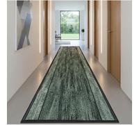 Alfombra de Pasillo Contemporánea - Diseño Texturizado y Antideslizante, Ideal para Cocina, Entrada o Corredor - Lavable, Modernos (Vara Verde 67X125 cm)
