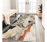Alfombra de pasillo de 80 x 150 cm, diseño de lobo majestuoso, suave, antideslizante, lavable, para pasillo, entrada, lavandería, salón, oficina, dormitorio, antideslizante, lavable, pelo bajo