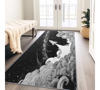 Alfombra de pasillo de 80 x 240 cm - Universo de ciencia ficción galaxia nebulosa cohetes alfombra para interior alfombra larga antideslizante lavable para pasillo, salón, dormitorio, salón, comedor