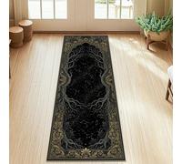 Alfombra de pasillo de árbol, constelación gótica de estrellas otoñales, color negro, antideslizante, estética, rectangular, alfombra para el hogar, cocina, entrada, mesita de noche, lavandería