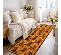 Alfombra de pasillo de botas, hojas rústicas de temporada, bellotas, color amarillo otoño, esponja de pelo bajo, alfombra con estampado rectangular para cocina, entrada, lavandería, decoración de