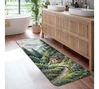 Alfombra de pasillo de cabaña, rústica, natural, montañas, jardín, primavera, verde, antideslizante, rectangular, para interiores, no se desprende, para cocina, entrada, baño, decoración de puerta, 2