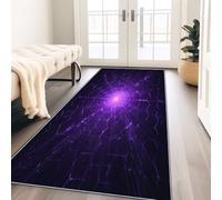 Alfombra de pasillo de ciencia ficción futurista abstracta geométrica cuadrícula suave de franela larga alfombra decorativa alfombra alfombra alfombra lavable pasillo cocina sala de estar oscuro 80 x