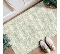 Alfombra de pasillo de conejo, rústico, vintage, con diseño de hongos, color verde, de pelo bajo, alfombra rectangular con detalles para cocina, entrada, baño, decoración de puerta, 2 x 3 pies