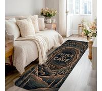 Alfombra de pasillo de cueva, diseño de huesos de esqueleto espeluznantes de Halloween, color negro, de pelo bajo, para hogar, interiores, alfombras que no se desprenden para cocina, pasillo