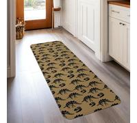 Alfombra de pasillo de dinosaurio, diseño de calavera fósil juguetona N/A, beige, antideslizante, borde antideslizante, alfombra rectangular para cocina, entrada, mesita de noche, puerta, pasillo