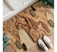 Alfombra de pasillo de dinosaurio, historia natural, brújula, fósiles, otoño, marrón, antideslizante, estética, alfombra rectangular para cocina, puerta, entrada, mesita de noche, decoración de 2 x 3