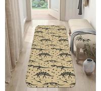 Alfombra de pasillo de dinosaurio, huella natural de hueso, color beige, de pelo bajo, estética, rectangular, alfombra de suelo para el hogar, cocina, mesita de noche, entrada, pasillo, decoración de