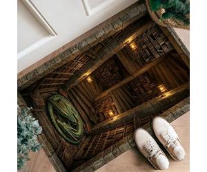 Alfombra de pasillo de dragón, alfombra rústica de fantasía, para escaleras, antideslizante, rectangular, no se desprende, para cocina, entrada, lavandería, mesita de noche, decoración de 2 x 3 pies