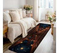 Alfombra de pasillo de escalera en espiral, estantería mística de fantasía, cielo estrellado, ninguno azul oscuro, antideslizante, estética, rectangular, alfombra para el hogar, cocina, pasillo