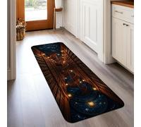 Alfombra de pasillo de escalera en espiral, fantasía, mística, cielo estrellado, ninguno azul oscuro, esponja de pelo bajo, alfombra rectangular para interiores, no se desprende, para cocina