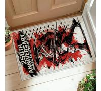 Alfombra de pasillo de soldado, patriótica, vintage, diseño de estrellas de pistola, Día de la Independencia, color rojo, de pelo bajo, alfombra rectangular con detalles para cocina, lavandería