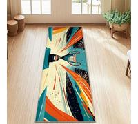 Alfombra de pasillo de trofeos, celebratoria, moderna, con diseño de olas de explosiones, color verde azulado, pelo bajo, para interiores, no se desprende, para cocina, entrada, mesita de noche