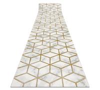 Alfombra de pasillo EMERALD exclusivo 1014 glamour elegante cubo crema / oro 70 cm 70x770 cm