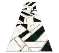 Alfombra de pasillo EMERALD exclusivo 1015 glamour elegante mármol geométrico botella verde / oro 120 cm 120x120 cm