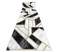 Alfombra de pasillo EMERALD exclusivo 1015 glamour elegante mármol geométrico negro / oro 120 cm 120x760 cm