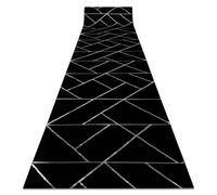 Alfombra de pasillo EMERALD exclusivo 7543 glamour elegante geométrico negro / plata 120 cm 120x170 cm