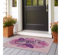 Alfombra de pasillo estampada bohemia plantas tropicales palmeras - 65 x 240 cm lavable alfombra de entrada interior para pasillo descenso de cama, rosa animales salvajes Tigres antideslizante pelo