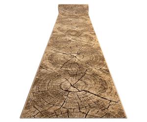 Alfombra de pasillo KARMEL Tronko Árbol Madera - la nuez 70 cm 70x770 cm