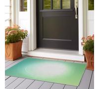 Alfombra de pasillo larga, 50 x 150 cm, alfombrilla de pasaje antideslizante, suave de microfibra, minimalismo gradiente Halo Círculo pasaje pasillo para lavandería salón cocina, verde claro