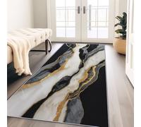 Alfombra de pasillo larga 60 x 180 cm, pelo ancho antideslizante alfombra para puerta lavandería, melancolía grietas mármol, líneas de larga entrada suave para interior dormitorio y sala de estar