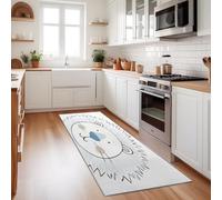 Alfombra de pasillo larga, 65 x 240 cm, alfombrilla de pasaje antideslizante, suave de microfibra, - león lindo de dibujos animados, pasaje para lavandería, salón, cocina, gris
