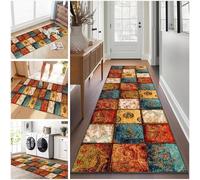 Alfombra de Pasillo Larga Alfombra de Pelo Corto para Cocina 40 x 80 cm Alfombra de Cocina Lavable y Antideslizante Alfombra Entrada Casa Interior, Alfombra Corredor para Puerta Cocina Pasillo