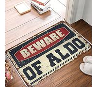 Alfombra de pasillo para puerta indeseable Beware Of Aldo Fluffy